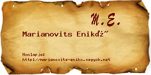 Marianovits Enikő névjegykártya