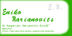 eniko marianovits business card